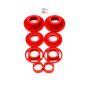 BMR 12-15 5th Gen Camaro Rear Cradle Street Version Poly Inserts Only Bushing Kit - Red
