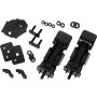 Kentrol 07-18 Jeep Wrangler JK Hood Catch Pair - Powdercoat Black