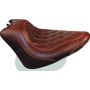 Mustang Motorcycle 76766 Mustang 11-13 Harley Blackline, 12-17 Slim/Slim S Tripper Solo Seat Diam Stitch - Distressed Brown