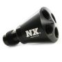 Nitrous Express 15019 4 PORT SHOWERHEAD DIST BLOCK WITH -6 MALE (BLACK)