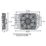Derale 15200 8 & 8 Pass Dual Circuit Electra-Cool Remote Fluid Cooler, -8AN