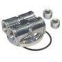 Derale 15746 Dual Side Ports Spin On Adapter with 1/2