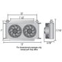 Derale 15840 19 Row Hyper-Cool Dual Cool Remote Fluid Cooler, -8AN
