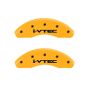 MGP Front set 2 Caliper Covers Engraved Front i-Vtec Yellow finish black ch