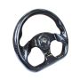 NRG Carbon Fiber Steering Wheel (320mm) Flat Bottom w/Shiny Black Carbon