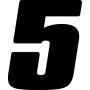 Hardline DD43B-5 Dirt Digits 3pk 4 in. - High Gloss Number 5 - Black
