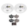 PowerStop ESK5695 Genuine Geomet Coated Rotors, ECE-R90 Brake Pads + Hardware Kit