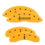 MGP 36015SLC1YL 4 Caliper Covers Engraved Front Lincoln Engraved Rear Star logo Yellow finish black ch