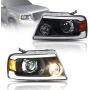 Raxiom T566365 04-08 Ford F-150 Axial Series LED Projector Headlights- Blk Housing (Clear Lens)