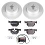PowerStop ESK045 Genuine Geomet Coated Rotors, ECE-R90 Brake Pads + Hardware Kit