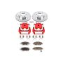 PowerStop KC2389-26 Z26 Street Performance Ceramic Brake Pad, Drilled Slotted Rotor, and Caliper Kit