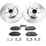 PowerStop K8165 Z23 Daily Driver Carbon-Fiber Ceramic Brake Pad and Drilled & Slotted Rotor Kit