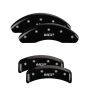 MGP 30002SMGPBK 4 Caliper Covers Engraved Front & Rear  Black finish silver ch