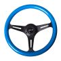 NRG Classic Wood Grain Steering Wheel (350mm) Blue Pearl/Flake Paint w/Black 3-Spoke Center