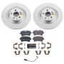 PowerStop ESK6287 Genuine Geomet Coated Rotors, ECE-R90 Brake Pads + Hardware Kit