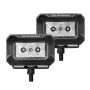 Go Rhino 751003023FBS Xplor Bright Series Rectangle LED Flood Light Kit (Surface/Thread Std Mnt) 3x2 - Blk (Pair)