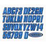 Hardline BLU400EC Boat Lettering Registration Kit 3 in. - 400 Blue Solid