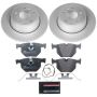 PowerStop ESK5491 Genuine Geomet Coated Rotors, ECE-R90 Brake Pads + Hardware Kit