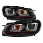 SPYDER 5082046 Projector Headlights - Version 3 - Dual U DRL - Black