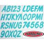 Hardline MNT400EC Boat Lettering Registration Kit 3 in. - 400 Mint Solid