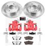PowerStop KC740-26 Z26 Street Performance Ceramic Brake Pad, Drilled Slotted Rotor, and Caliper Kit