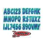 Hardline PUTEG200 Boat Lettering Registration Kit 3 in. - 200 Purple/Teal