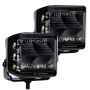 Go Rhino 750700321FCS Xplor Blackout Series Cube LED Sideline Flood Light Kit (Surface Mount) 4x3 - Blk (Pair)