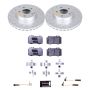 PowerStop ESK7770 Genuine Geomet Coated Rotors, ECE-R90 Brake Pads + Hardware Kit