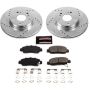 PowerStop K7345 Z23 Daily Driver Carbon-Fiber Ceramic Brake Pad and Drilled & Slotted Rotor Kit