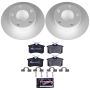 PowerStop ESK515 Genuine Geomet Coated Rotors, ECE-R90 Brake Pads + Hardware Kit