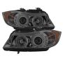 SPYDER 5009029 Projector Headlights - LED Halo - Amber Reflector - Eyebrow Bulb - Smoke