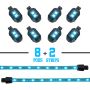 XKGLOW XK034001-AB XK Glow Strips Single Color  LED Accent Light Motorcycle Kit Light Blue - 8xPod + 2x8In