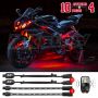 XKGLOW XK034002-R XK Glow Single Color  LED Accent Light Motorcycle Kit Red - 10xPod + 4x8InStrips
