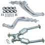 BBK 15323 96-98 Ford Mustang Cobra 1-5/8 Long Tube Headers w/High Flow Catted X-Pipe (Silver Ceramic)