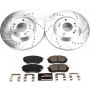 PowerStop K7353 Z23 Daily Driver Carbon-Fiber Ceramic Brake Pad and Drilled & Slotted Rotor Kit