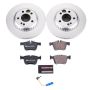 PowerStop ESK8047 Genuine Geomet Coated Rotors, ECE-R90 Brake Pads + Hardware Kit