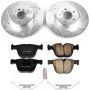 PowerStop K6035 Z23 Daily Driver Carbon-Fiber Ceramic Brake Pad and Drilled & Slotted Rotor Kit