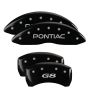 MGP 4 Caliper Covers Engraved Front Pontiac Engraved Rear G8 Black finish silver ch