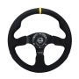 NRG RST-012SA-Y Reinforced Steering Wheel (350mm/ 3in. Deep) Alcantara w/ Yellow Center w/ Black Stitch