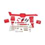 BMR Suspension WL006R BMR 05-14 S197 Mustang Body Mount Watts Link Rod End/Poly w/ Adj. Axle Clamps - Red