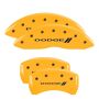 MGP 12181SDD3YL 4 Caliper Covers Engraved Front & Rear With stripes/Dodge Yellow finish black ch
