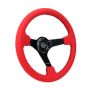 NRG RST-036MB-REA Reinforced Steering Wheel (350mm/3in. Deep) Matte Black Spoke/ Red Alcantara w/ Black Stitching
