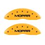 MGP Front set 2 Caliper Covers Engraved Front MOPAR Yellow finish black ch