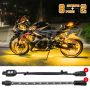 XKGLOW XK034001-A XK Glow Strips Single Color  LED Accent Light Motorcycle Kit Amber - 8xPod + 2x8In