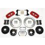 Wilwood 140-10949-R AERO4 Rear P-Brake Kit 14.00in Red Small Ford 2.50in Offset
