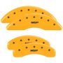 MGP 4 Caliper Covers Engraved Front & Rear 2019+ Ram 1500 Yellow Finish Silver MGP Logo