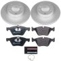 PowerStop ESK4589 Genuine Geomet Coated Rotors, ECE-R90 Brake Pads + Hardware Kit