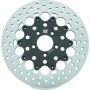 TwinPower 666827 Twin Power 08-Up FLH FLT Rear 11.8 Floating Rotor W/Holes Black