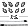 XKGLOW XK034001-W XK Glow Strips Single Color  LED Accent Light Motorcycle Kit White - 8xPod + 2x8In