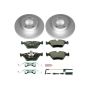 PowerStop ESK628 Genuine Geomet Coated Rotors, ECE-R90 Brake Pads + Hardware Kit